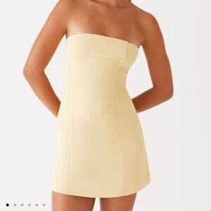 NWT Peppermayo Yellow Strapless Mini Dress